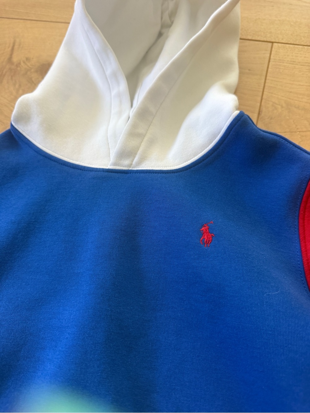 Polo by Ralph Lauren Colorblock Kids Hoodie in Blue, Green, Red & White - Picture 2 of 4